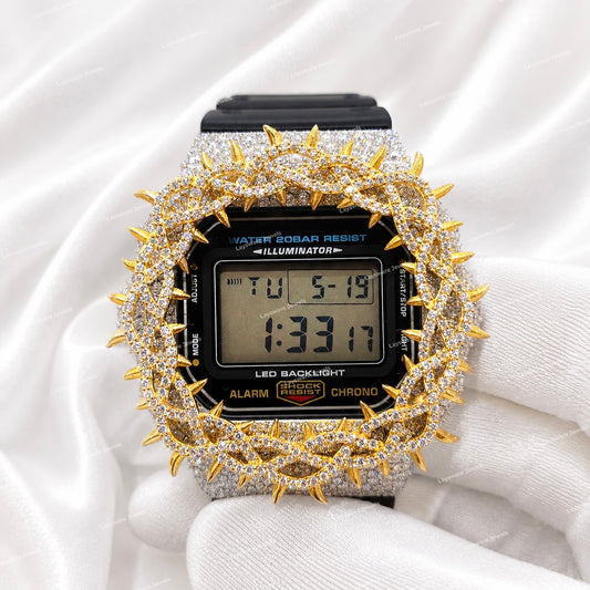 Premium Full Iced Out Hip Hop Style Watch With Moissanite Diamond Rubber Strap For Men