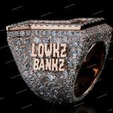 Iced Out 925 Silver Hip Hop Ring With Moissanite Diamond Sparkling Ring