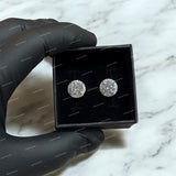 Luxury Moissanite Earrings 925 Sterling Silver Gold Plated Round Brilliant Cut Stud Earrings