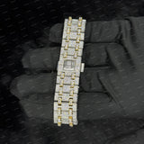 Luxury Iced Out Stainless Steel VVS Moissanite Diamond Bust Down Watch