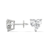 Heart Cut Solitaire Stud Earring 925 Sterling Sliver Moissanite Diamond look Elegant Sparkle Shine