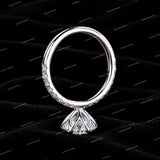 Premium Round Brilliant Cut Moissanite Diamond Pave Setting Engagement Ring
