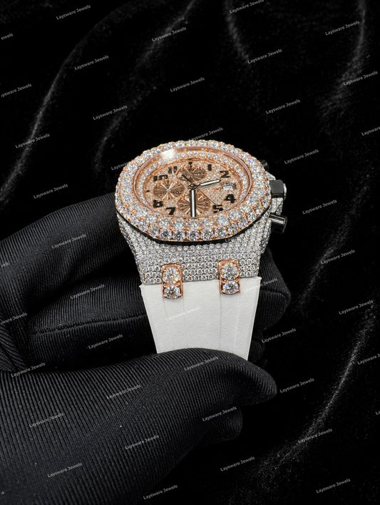 Full Iced VVS Moissanite Diamond Watch Luxury Hip Hop Statement Timepiece For Men