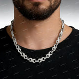 High Quality Luxurious Brilliant Cut Cuban Chain Necklace Silver/Gold Plated Moissanite Box Clasp Hip Hop Style