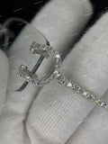 Silver Finish Micro-Pave Moissanite Diamond Rimless Eyewear Clear Gradient Lens