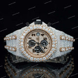Luxury Iced Chronograph Watch with Moissanite Diamond Bezel Pave Dial and Fully Iced Watch