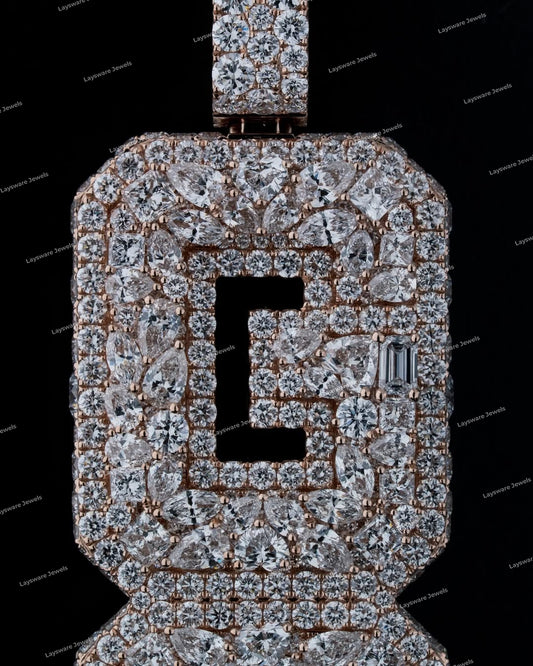 Custom Letter Name Pendant 925 Sterling Silver Gold Plated Moissanite Diamond Pendant