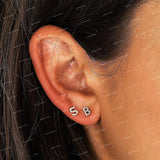 S925 Sliver Moissanite Diamond  Alphabet Stud Earrings 925 Sterling Silver Unisex Fine Jewelry
