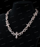 Luxury Silver Moissanite Cross Necklace Round Brilliant Cut Hip Hop Unisex Fine Jewelry Chain