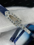 Round Cut Moissanite Diamond 925 Silver Sky Blue Gradient Sunglasses For Unisex