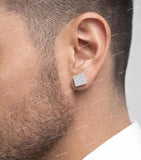 New Hip Hop S925 Sliver Jewelry Men's Brilliant Cut  Moissanite Earrings