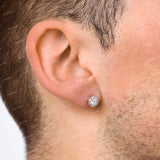 925 Sterling Silver Moissanite Diamond Halo Stud Luxury Jewelry Earring