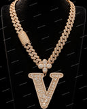 Custom Moissanite Diamond Name Letter Pendant Hip Hop Style Rose Gold 925 Sterling Silver Initial Pendant