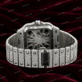 Snow White Iced Out Moissanite Diamond Skeleton Watch Custom Premium Luxury Fashion Timepiece