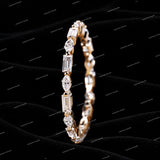 Luxury Alternating Marquise and Baguette Cut VVS Moissanite Diamond Stylish Wedding Band