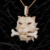 Hot Sale 925 Silver Moissanite Diamond Panther Pendant 3D Iced Out Animal Head Charm Pendant
