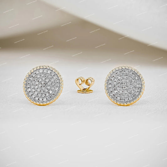 925 Sterling Silver Iced Full Pave D Color VVS Moissanite Stud Earrings