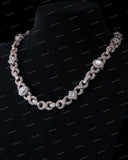 New Design Infinity Cuban Link Chain 925 Solid Silver VVS Moissanite Hip Hop Statement Man Necklace