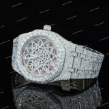 Luxury Iced Skeleton Dial Watch with Moissanite Diamond Bezel Fully Iced Premium Timepiece