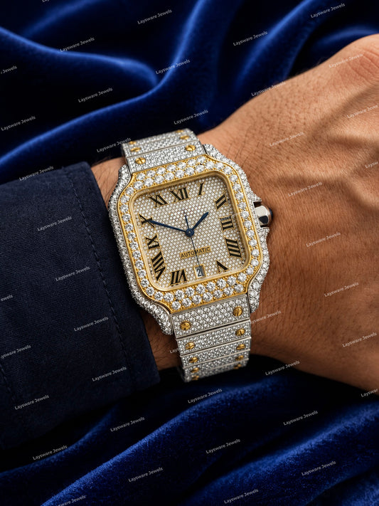 Premium Full Iced Moissanite Diamond Watch Personalized Custom Street Luxury Look