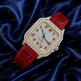 Personalized Moissanite Diamond Watch With Leather Strap Premium Hip Hop Luxury Style