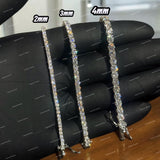 Premium Round Cut VVS Moissanite 925 Sterling Silver Tennis Bracelet for Unisex Party Wear
