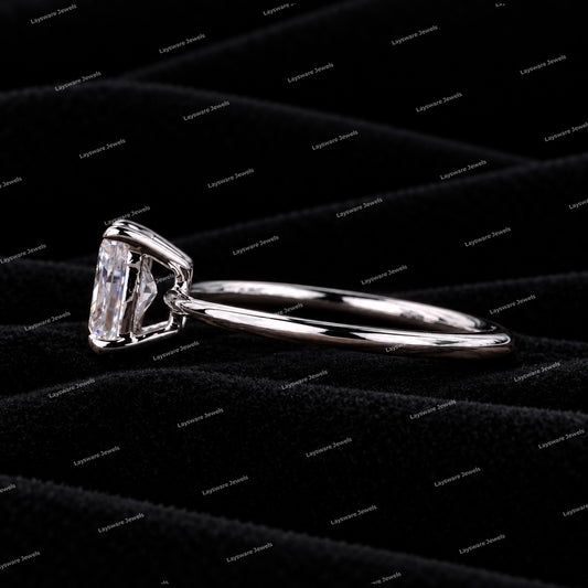 Radiant Cut Moissanite Diamond Solitaire Engagement Ring