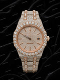 Luxury Moissanite Timepiece With Iced Diamond Look And Full Iced Straps For Modern Men's Fashion