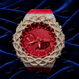 Premium Iced VVS1 Moissanite Watch With Rubber Strap Bold Fashion Timepiece For Modern Men