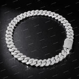 Cuban Link Chain S925 Silver Moissanite Diamond Heavy Borderless Iced Out VVS Hip Hop Chain