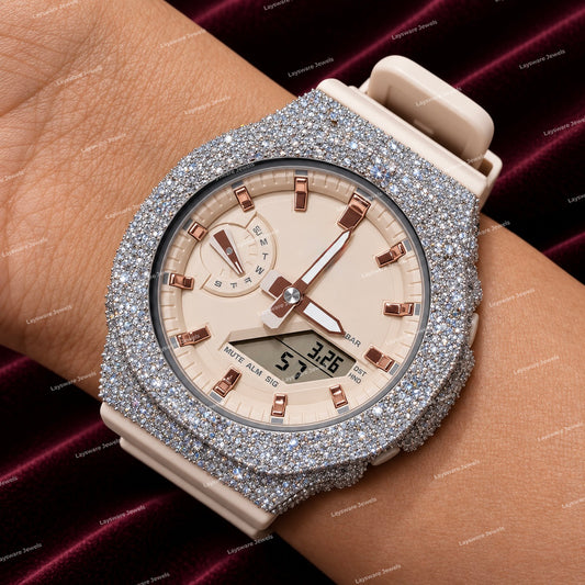 Hip Hop Iced Out Moissanite Diamond Watch With Rubber Strap Bold Style Luxury For Men
