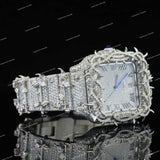 Luxury Iced Thorn-Frame Square Full Iced Moissanite Diamond Watch Premium Statement Timepiece