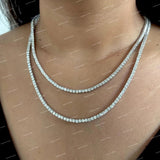 Tennis Chain with S925 Silver VVS Round Moissanite Diamond Hip Hop Nacklace