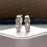 S925 Sterling Silver Moissanite Diamond Huggie Earrings Fine Jewelry