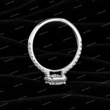 Princess Cut 925 Sliver VVS Moissanite Diamond Halo Engagement Ring