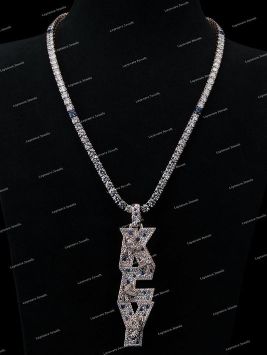 Hip Hop VVS Moissanite Brilliant Cut Iced 925 Sliver Custom 3D Letter Name Claw Setting Pendant