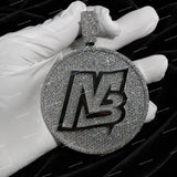 Custom 925 Silver Moissanite Diamond 3D Initial Letter Big Round Pendant
