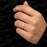 Personalized Pear Cut Shared Prong Setting 925 Sliver Moissanite Diamond Engagement Ring