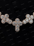 Premium S925 Sterling Silver VVS Moissanite Flower Cluster Tennis Necklace