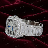 Snow White Full Iced Skeleton Moissanite Diamond Watch Custom Luxury Fashion Style