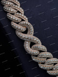 Custom 925 Silver Moissanite Diamond Cuban Link Chain For Unisex