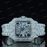 VVS Moissanite Diamond Watch In Snake Skin Style Fully Iced Out Watch