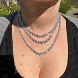 925 Sterling Silver Men's Cuban Link Tennis Chain Necklace Iced Out VVS Moissanite Diamond Necklace