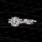 Personalized Round Cut Moissanite Diamond Engagement Ring with a Modern Twist