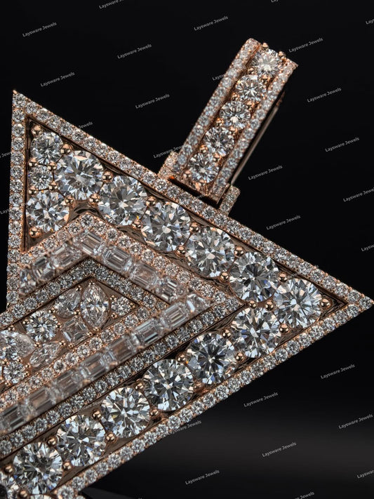 Personalized Iced Letter Z Pendant Fully Moissanite Diamond Encrusted Hip Hop 925 Silver Claw Setting Jewelry