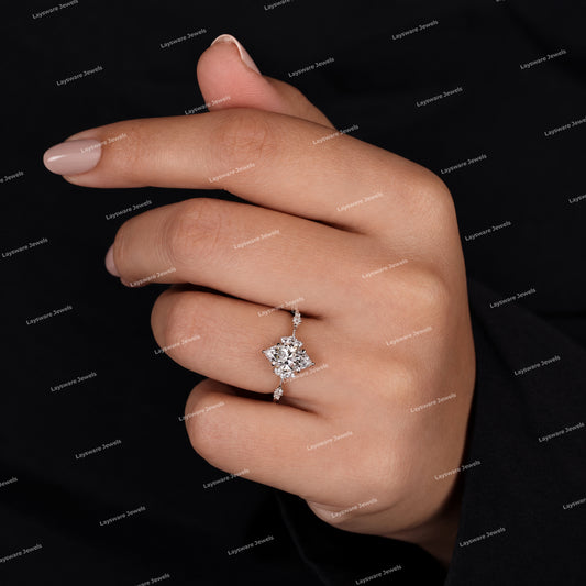 Vintage Engagement Ring with Marquise Cut S925 Sliver VVS Moissanite Diamond Unisex Ring