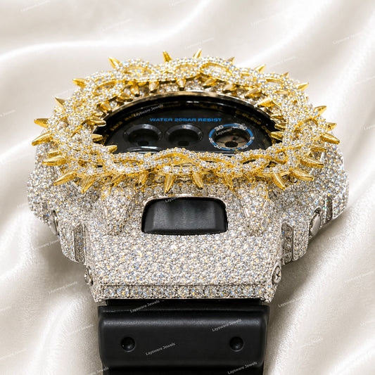 Full Iced Moissanite Diamond Watch With Black Rubber Strap Premium Hip Hop Luxury Statement Timepiece