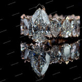 Luxurious Pear Cut Diamond Engagement Ring Rose Gold Multi Pear Diamond Wedding Band