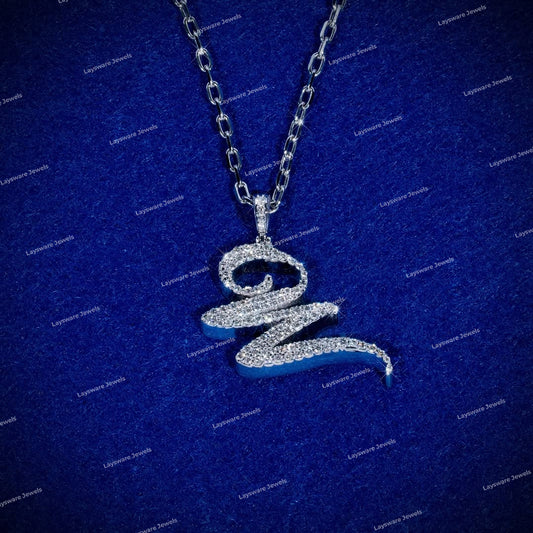 Luxury Custom Initial Letter Pendant VVS Moissanite 925 Sterling Silver Iced Out Hip Hop Unisex Necklace Jewelry