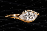 Luxury Marquise Cut Moissanite Diamond Engagement Ring in East West Style